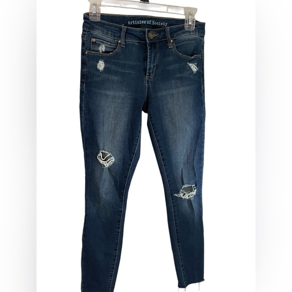 Articles of Society Women's Blue Distressed Jeans - Picture 1 of 9